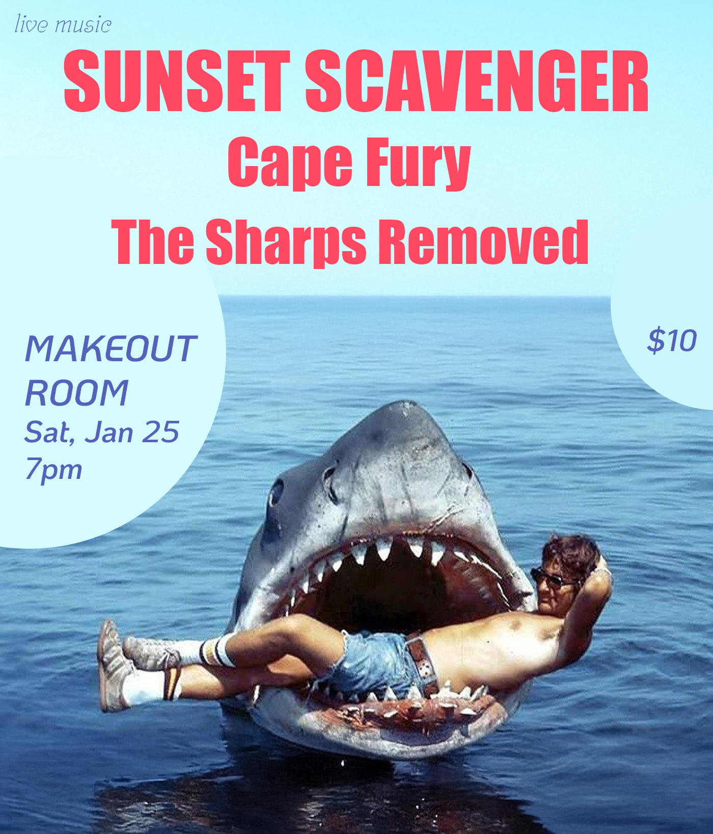 Show poster: Cape Fury at the Makeout Room